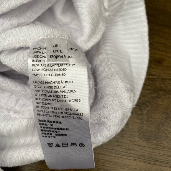 We The Free Sz L Santa Clara Oversized Slouchy Thermal Waffle Knit T-Shirt White - Picture 4 of 4